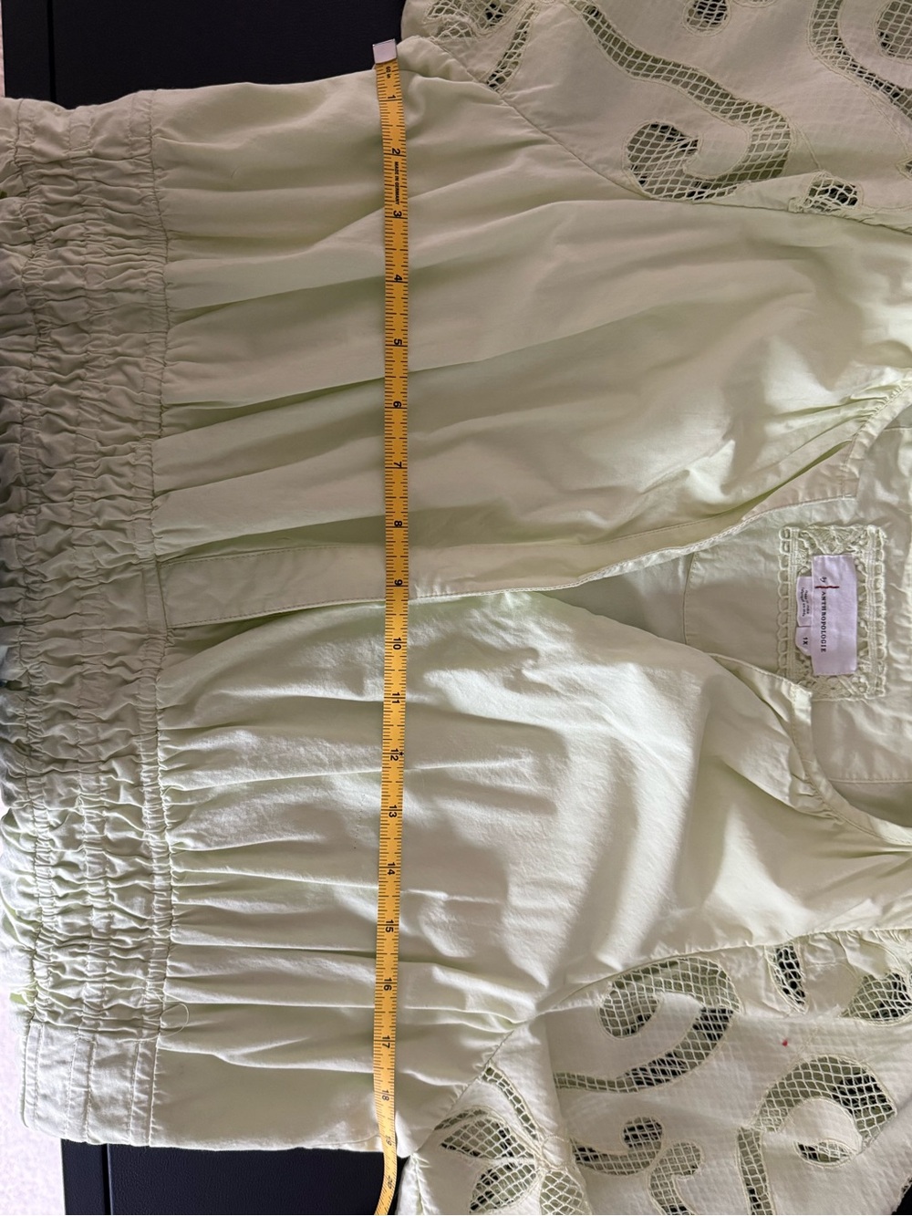 Anthropologie Pale Lime Green Eyelet Maxi Dress - Picture 5 of 7